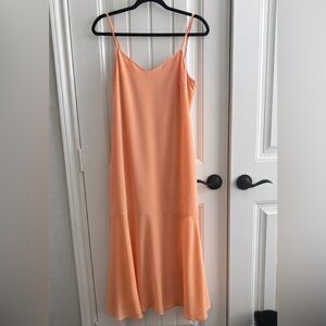 Lulu's Peach Coral Midi Dress